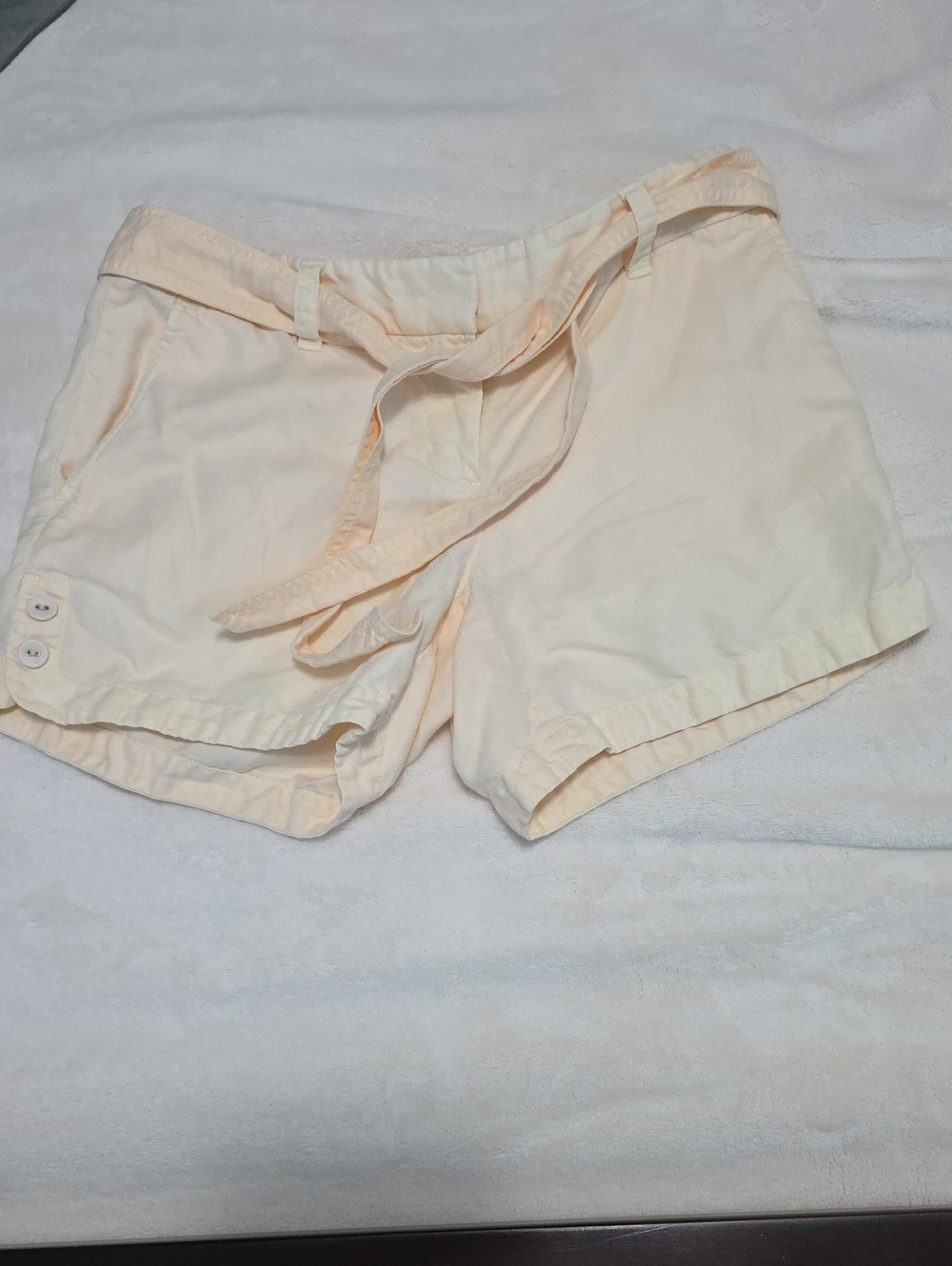J.crew Women's Light Peach Tie-Waist Casual Shorts Linen Cotton Blend Size 2